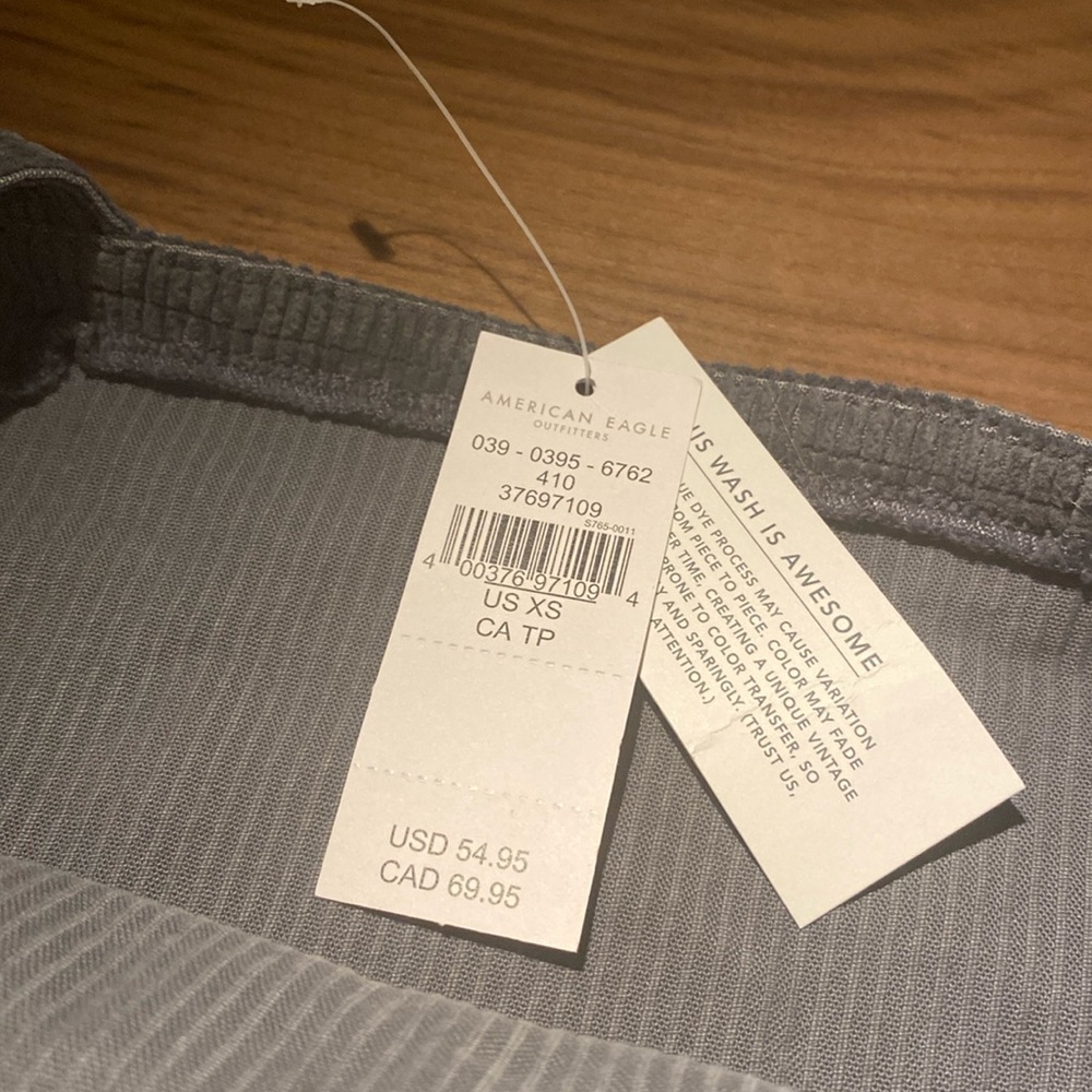 NWT American eagle Gray corduroy romper/dress SZ XS